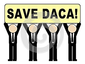 Daca Protest To Save Dreamers Deal Road To Citizenship - 2d Illustration photo
