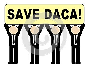 Daca Protest To Save Dreamers Deal Road To Citizenship - 2d Illustration