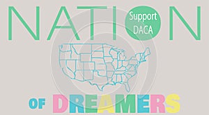 DACA Support Sign Vector Illustration