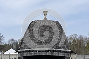 Dachau, Germany - April 2, 2019: Angled view of Jewish Memorial at Concentration Camp. Jewish Memorial at Concentration Camp