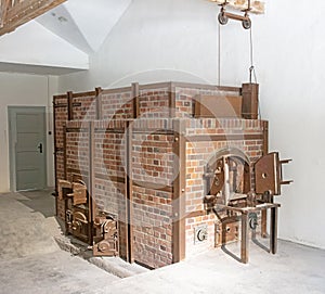 Oven in the crematorium at the Dachau concentration camp