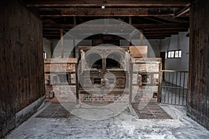Dachau, Germany - Oven in the crematorium at the Dachau concentration camp for burning dead