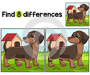 Dachshund Dog Find The Differences