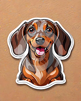 dachshund dog sticker decal face portrait