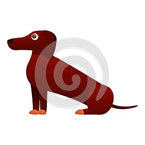 Dachshund doggy icon, cartoon style