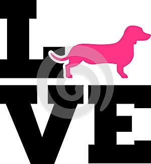 Dachshund Love silhouette