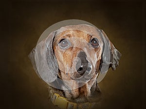 Dachshund Portrait With Copy Space