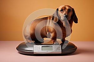 Dachshund's diet time, a heartwarming cue for healthy pet routines. Concept of dachshund weight management and pet