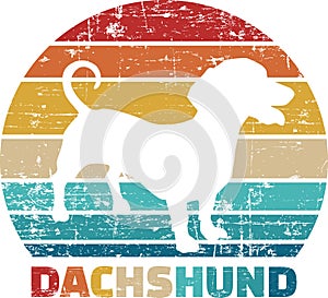 Dachshund vintage retro