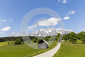 Dachstein and landscape near Ramsau, Austria