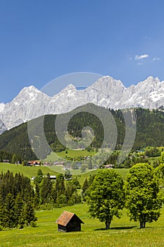 Dachstein and landscape near Ramsau, Austria