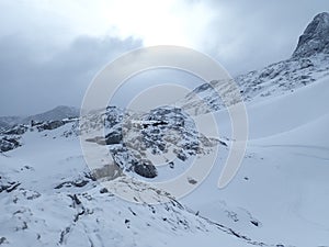 dachstein mountains in austria in winter