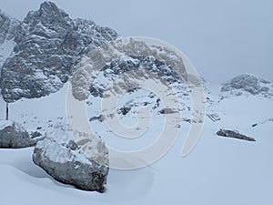 dachstein mountains in austria in winter