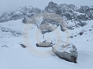 dachstein mountains in austria in winter