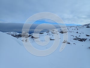 dachstein mountains in austria in winter