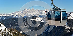 Dachstein range with cable way cabin