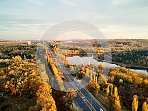 Dacia Boulevard at sunset near gates of the city