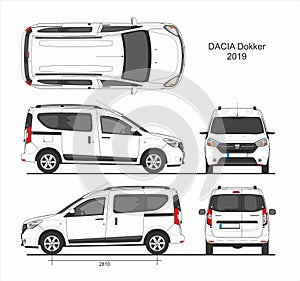 Dacia Dokker Passenger Mini Van 2019 Blueprint
