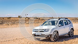 Dacia Duster in the Kalahari desert, Namibia.