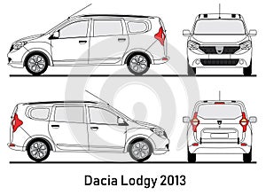 Dacia Lodgy 2013 blueprint illustration