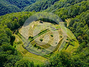 Dacian Fortress Blidaru in Orastie mountains in Romania