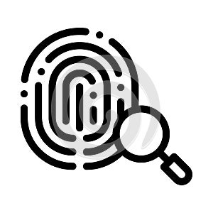 Dactylogram Fingerprint Icon Outline Illustration