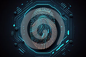 Dactylography or Fingerprinting Technology. Finger Print Scanning, Generative AI