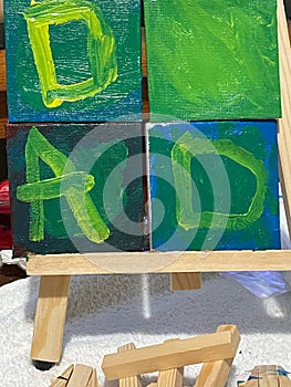 DAD canvas letters, by K.A.J.S.