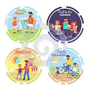 Dad celebrating Fathers Day with Children Poster