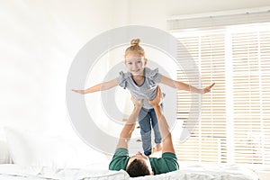 Dad and daughter having fun together. Happy Father`s Day