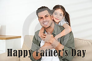 Dad and daughter spending time together. Happy Father`s Day