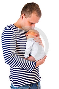 Dad and his newborn baby photo