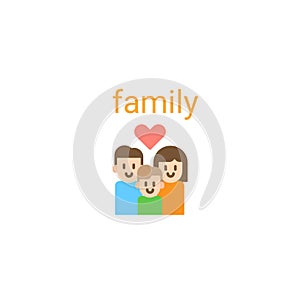 dad mom baby family icon on white background