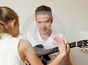 Dad plays the guitar.