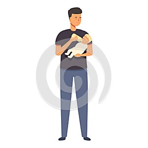 Daddy baby care icon cartoon vector. Desperate care