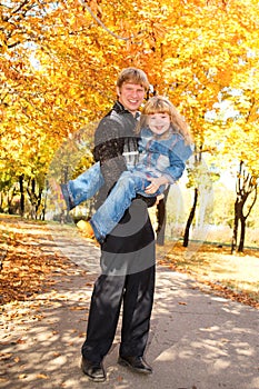 Daddy and daughter playing