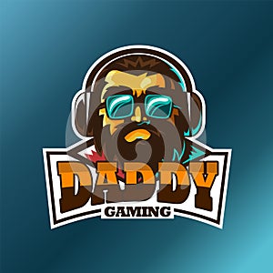 Daddy gaming, E sport vector logo