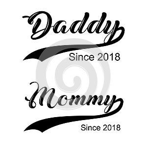 Daddy, Mommy Couple t shirts vector design