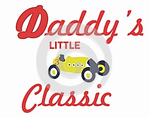 daddy\'s little car monster print vector art