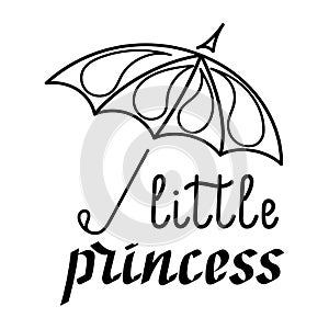 Daddys little princess. Hand lettering. Vector illustration