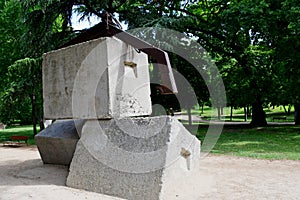Dados de HormigÃ³n Sculpture, El Retiro Park, Madrid, Spain