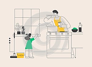 Dads and housework abstract concept vector illustration.