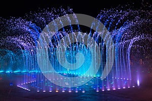 Daedepo Musical Fountain Korea, colorful fountain like a crown