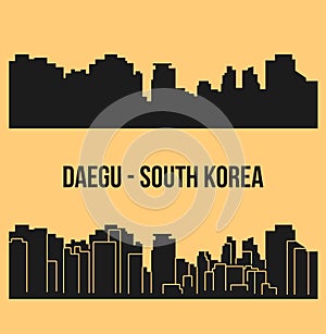 Daegu, South Korea city silhouette