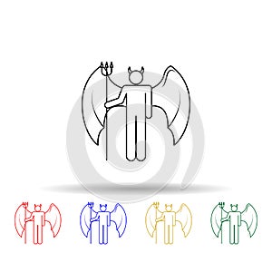 Daemon multi color icon. Simple thin line, outline vector of angel and demon icons for ui and ux, website or mobile application