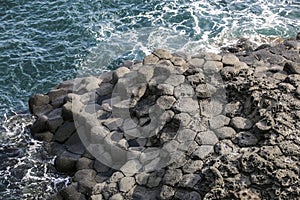 The Daepo Jusangjeolli Jusangjeollidae basalt columnar joints and cliffs on Jeju Island, South Korea