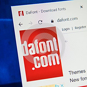 Dafont.com Web Site. Selective focus.