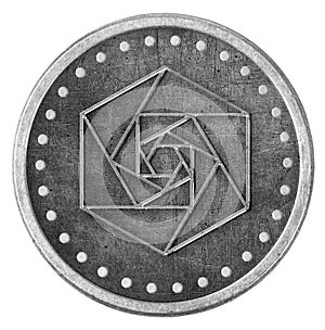DAG Grunge Silver Coin, Token photo