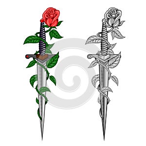 Dagger with rose photo