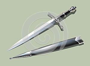 Dagger and scabbard